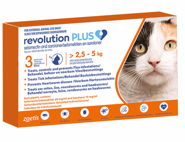 Revolution Plus 0.5ml x 3 tubes - 2.5kg - 5kg