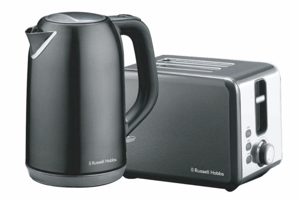 Russell Hobbs Everyday Stainless Steel Kettle and Toaster Set - Dark Grey